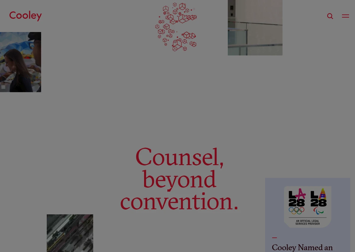 Cooley homepage screenshot